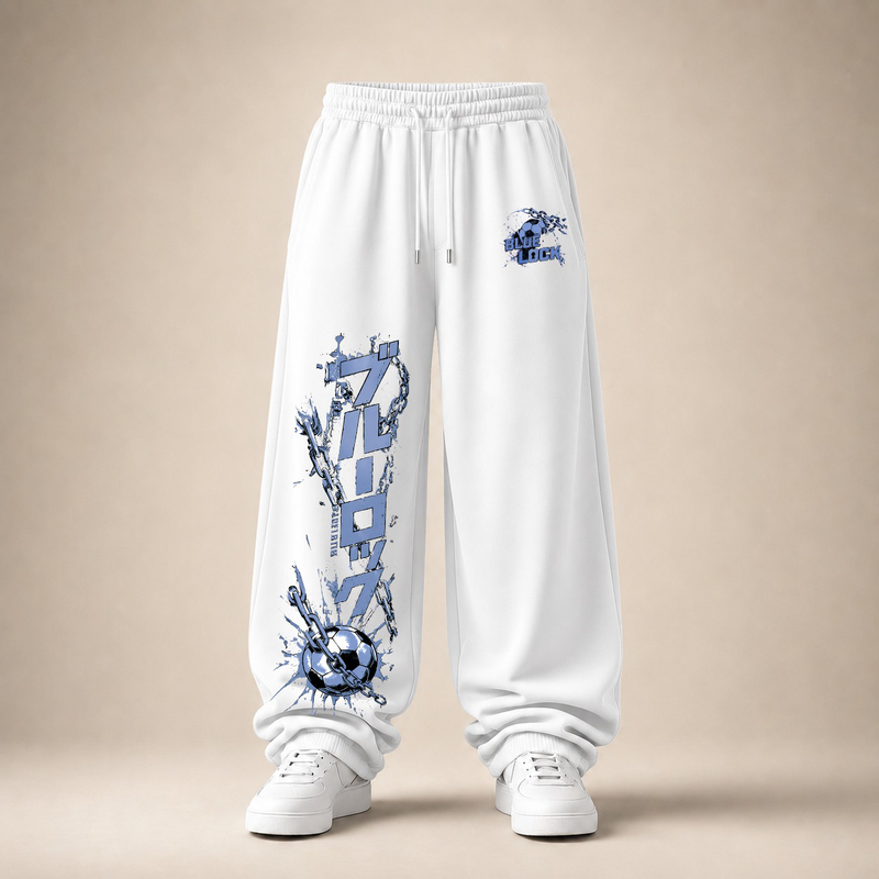 Blue Lock Baggy Pant — White clean product image