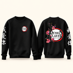 Demon floral sweatshirt front and back