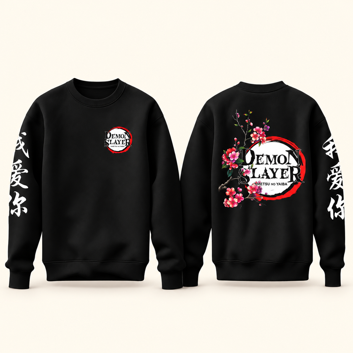 Demon floral sweatshirt front and back