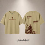 Ichigo Bankai Drop Shoulder T-Shirt — Sand — front and back