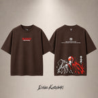 Ichigo Crimson Hollow Drop Shoulder T-Shirt — Brown — front and back