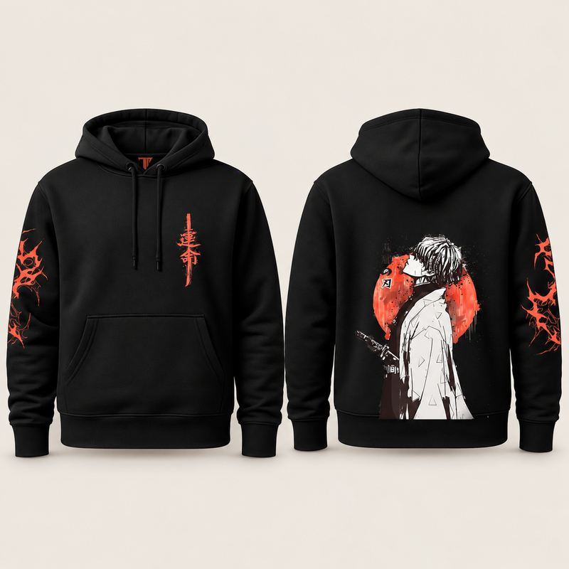 Ronin Eclipse Hoodie — Black front and back