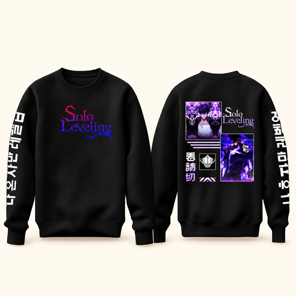 Solo Leveling sweatshirt front and back