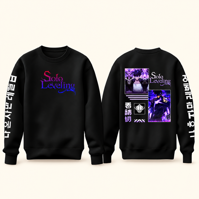 Solo Leveling sweatshirt front and back