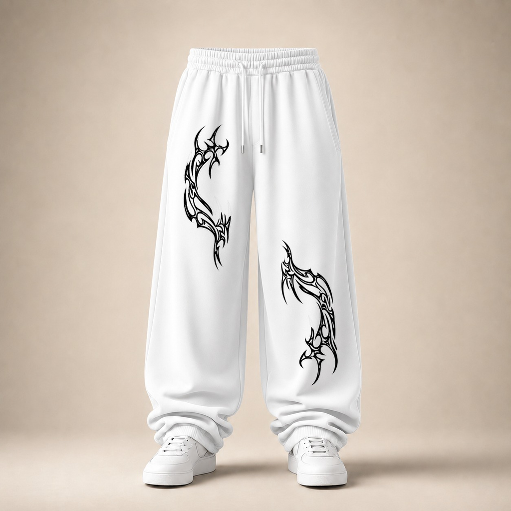 Tribal Fang Baggy Pant — White clean product image