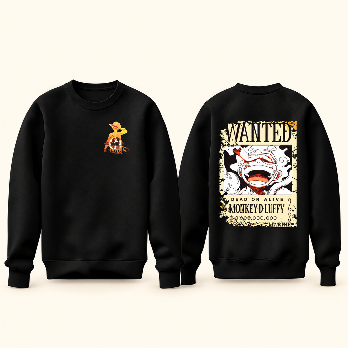 Wanted anime sweatshirt front and back